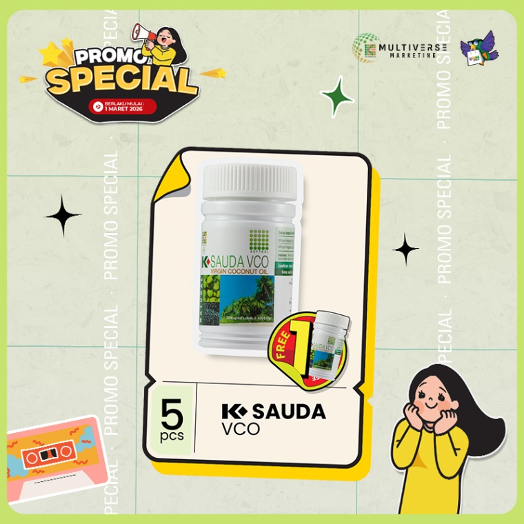 PROMO SPECIAL : 5 K-Sauda VCO FREE 1 PCS K-Sauda VCO